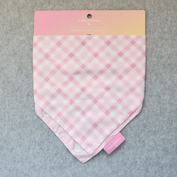 Stoney Clover Ln x Target NWT Reversible Pet Bandana Pink White Rrainbows 🌈 - Picture 2 of 8